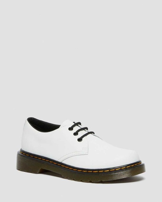 White Romario Dr Martens Junior 1461 Leather Kids' Lace Up Shoes | 1397-YETHU