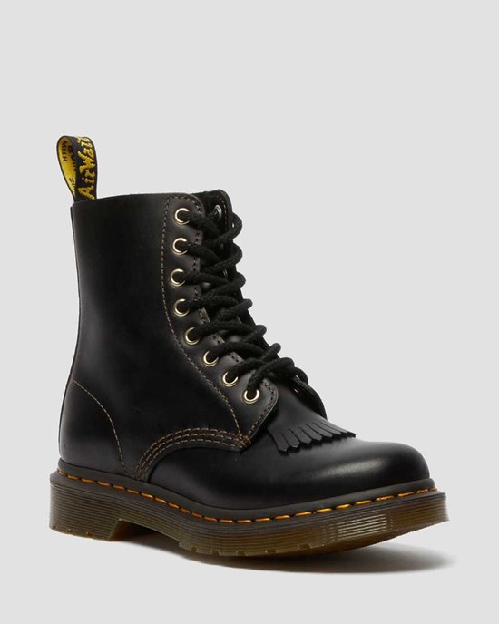 Black Abruzzo Wp Dr Martens 1460 Pascal Abruzzo Leather Women's Ankle Boots | 1793-WYUOS