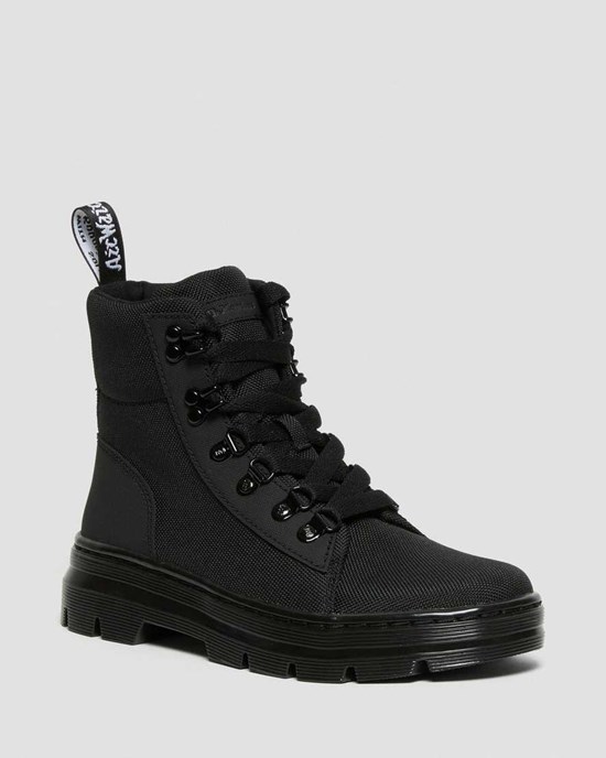 Black Ajax Dr Martens Combs Poly Women's Lace Up Boots | 4590-QVHZD