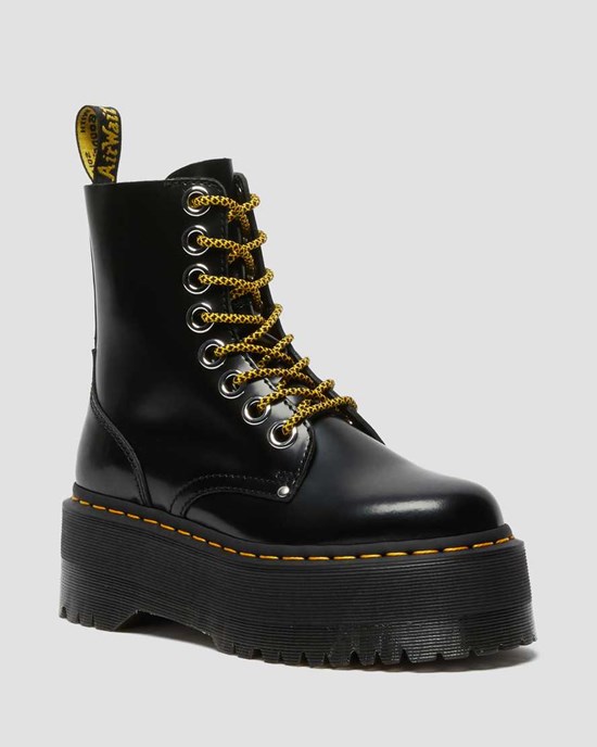 Black Buttero Leather Dr Martens Jadon Max Women's Ankle Boots | 9701-FXOYQ