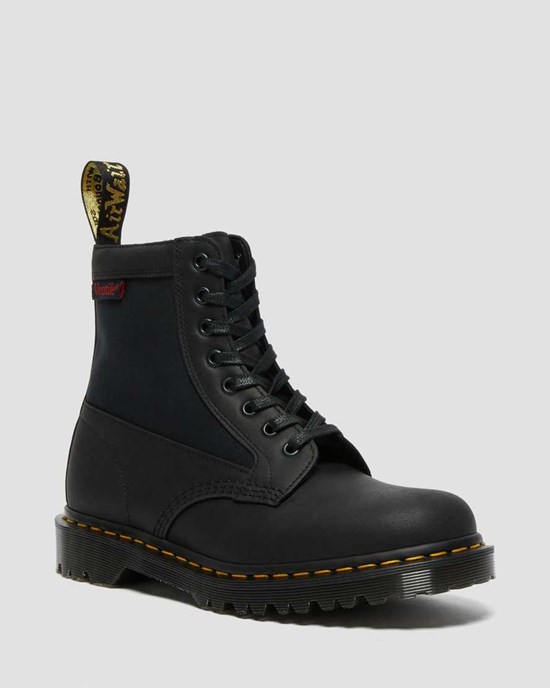 Black Dockyard Dr Martens 1460 Panel Made in England Leather Women's Ankle Boots | 3872-ZNFYJ