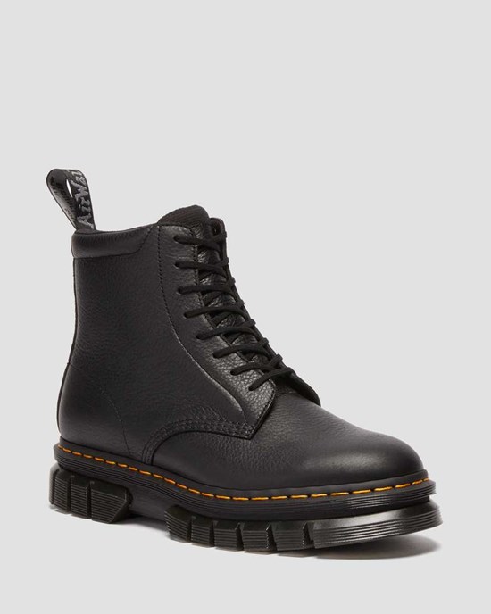 Black Dr Martens Rikard Lunar Leather Women's Ankle Boots | 7610-LJICO