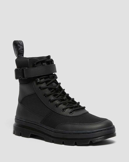 Black Element-poly Rip Stop Dr Martens Combs Tech Poly Women's Ankle Boots | 8762-EQOVA