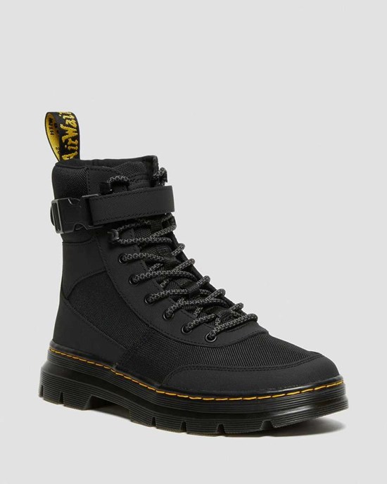 Black Extra Tough Nylon Dr Martens Combs Tech Extra Tough Poly Women's Lace Up Boots | 0397-UPXNJ