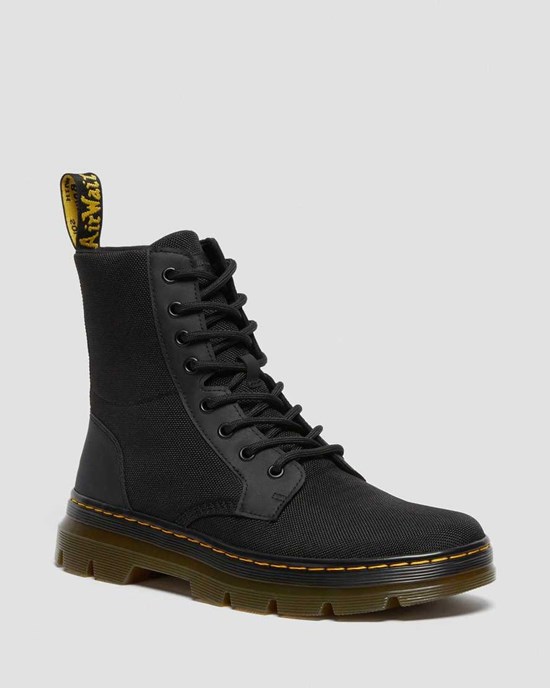 Black Extra Tough Poly Dr Martens Combs Poly Women's Lace Up Boots | 6041-NRVFE