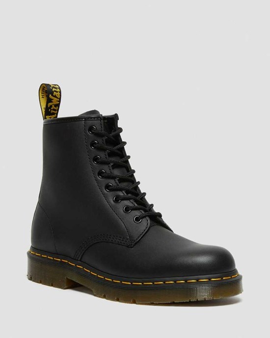 Black Industrial Full Grain Dr Martens 1460 Slip Resistant Leather Women's Lace Up Boots | 6781-TSQUW