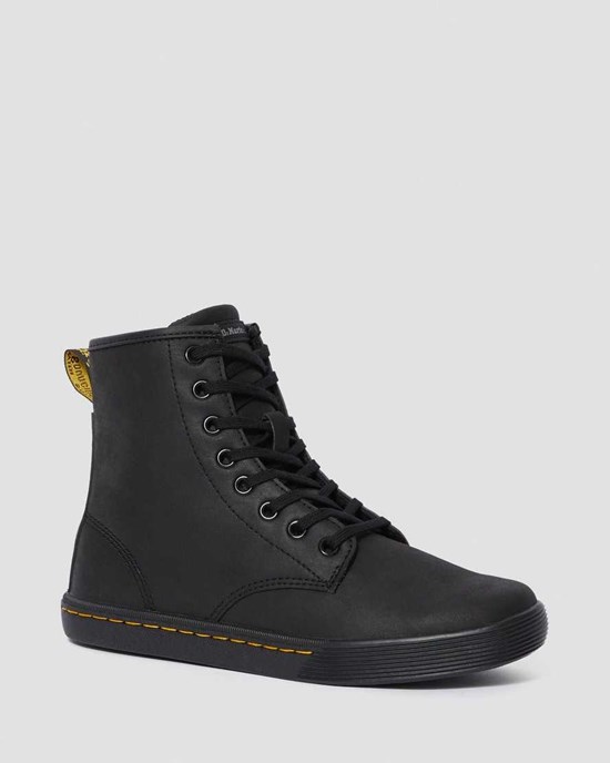 Black Mohawk Non Woven Synthetic Dr Martens Sheridan Matte Women's Lace Up Boots | 1354-GHPBO