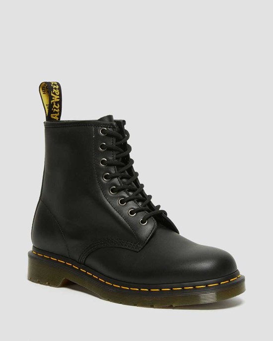 Black Nappa Dr Martens 1460 Nappa Leather Women's Ankle Boots | 1324-HURJD