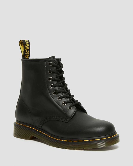 Black Nappa Dr Martens 1460 Nappa Leather Women's Lace Up Boots | 7203-BZIDW