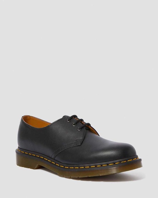 Black Nappa Dr Martens 1461 Nappa Leather Women's Oxford Shoes | 6203-FQIHL