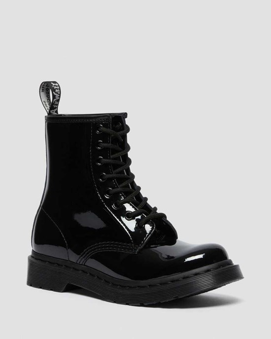 Black Patent Lamper Dr Martens 1460 Mono Patent Leather Women's Ankle Boots | 4920-SOILW