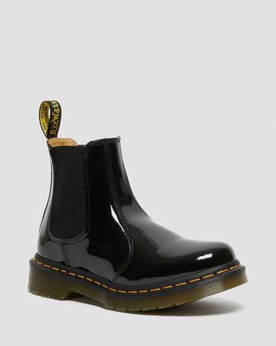 Black Patent Lamper Dr Martens 2976 Patent Leather Women's Ankle Boots | 1795-CWSZO