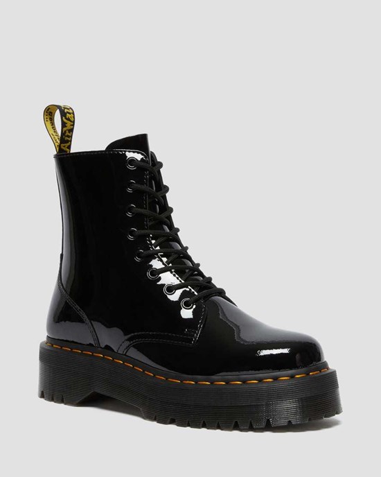 Black Patent Lamper Dr Martens Jadon Patent Leather Women's Ankle Boots | 4350-SFQLI