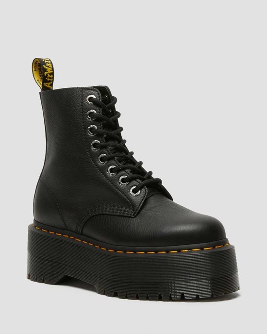 Black Pisa Dr Martens 1460 Pascal Max Leather Women's Ankle Boots | 1378-NUEZQ