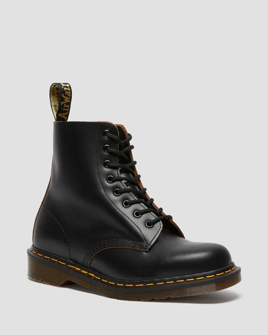 Black Quilon Dr Martens 1460 Vintage Made in England Women's Ankle Boots | 9034-EJLOZ