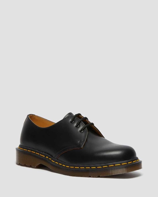 Black Quilon Dr Martens 1461 Vintage Made in England Men's Oxford Shoes | 4308-YGJVT