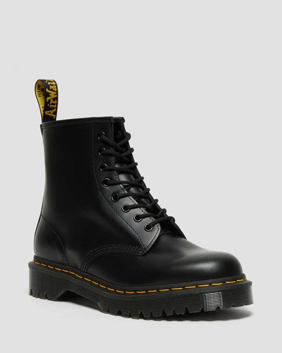 Black Smooth Leather Dr Martens 1460 Bex Smooth Leather Women's Lace Up Boots | 6418-OEYZW