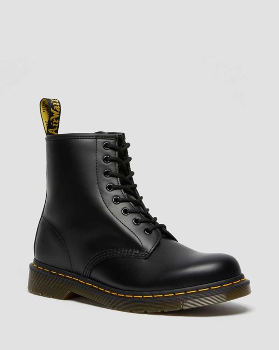 Black Smooth Leather Dr Martens 1460 Smooth Leather Women's Lace Up Boots | 5376-SLXWK