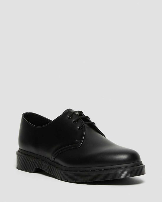 Black Smooth Leather Dr Martens 1461 Mono Smooth Leather Women's Oxford Shoes | 5978-CHIQZ