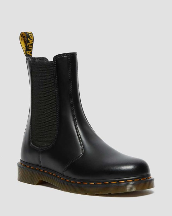 Black Smooth Leather Dr Martens 2976 Hi Smooth Leather Women's Ankle Boots | 7213-JALSB