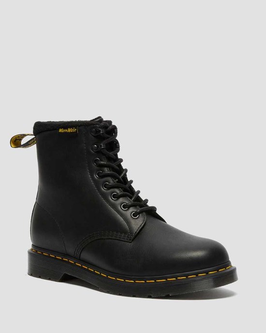 Black Valor Wp Dr Martens 1460 Pascal Warmwair Leather Women's Lace Up Boots | 0982-CANUH