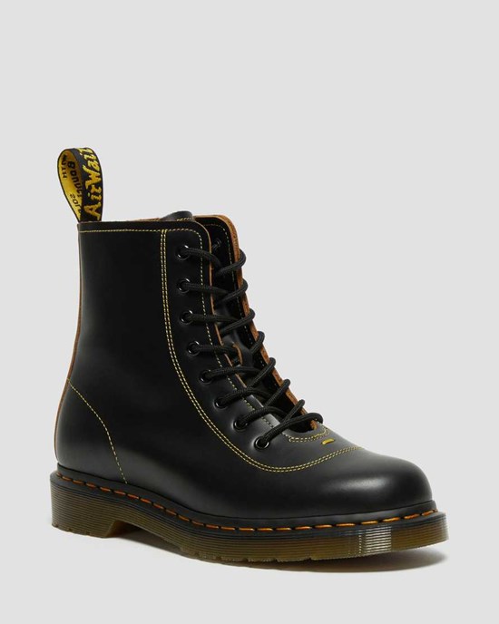 Black Vintage Smooth Dr Martens Pharamond Vintage Smooth Leather Women's Lace Up Boots | 3068-CGLFQ