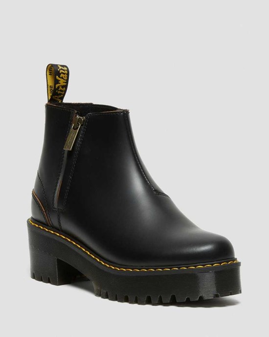 Black Vintage Smooth Dr Martens Rometty II Vintage Smooth Leather Women's Ankle Boots | 1207-EWTCA