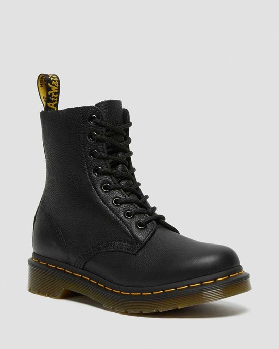 Black Virginia Dr Martens 1460 Pascal Virginia Leather Women's Ankle Boots | 0542-ZIKFM