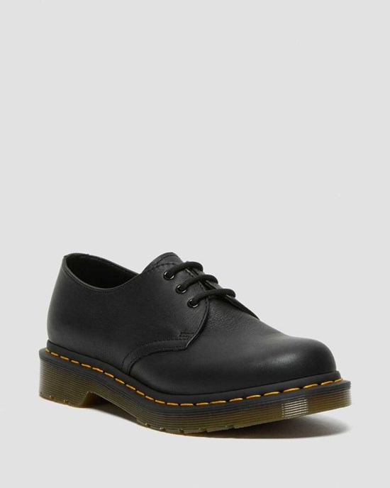 Black Virginia Dr Martens 1461 Virginia Leather Women's Oxford Shoes | 7524-QRWTJ