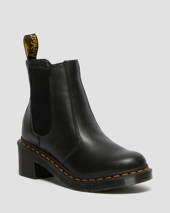 Black Wanama Dr Martens Cadence Leather Women's Ankle Boots | 3920-NJFXE