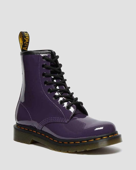 Blackcurrant Patent Lamper Dr Martens 1460 Patent Leather Women's Lace Up Boots | 9753-DZTUK