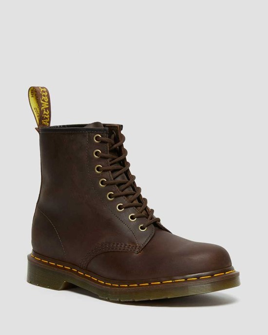 Brown Crazy Horse Leather Dr Martens 1460 Crazy Horse Leather Men's Utility Boots | 0295-CYMUS