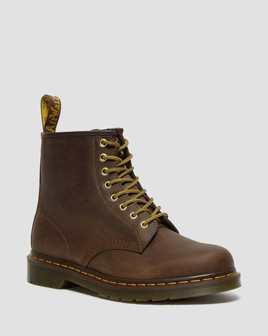 Brown Crazy Horse Leather Dr Martens 1460 Crazy Horse Leather Women's Ankle Boots | 5941-AYELQ