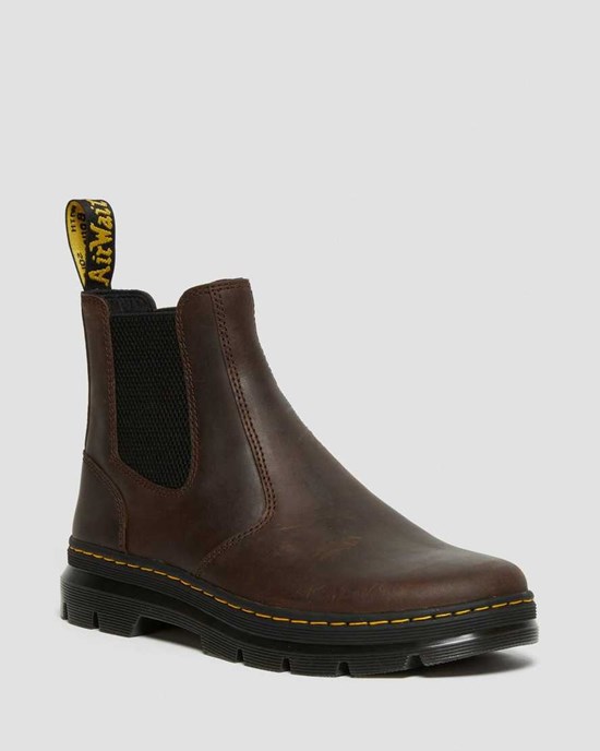 Brown Crazy Horse Leather Dr Martens Embury Crazy Horse Leather Women's Ankle Boots | 5749-OVKMD