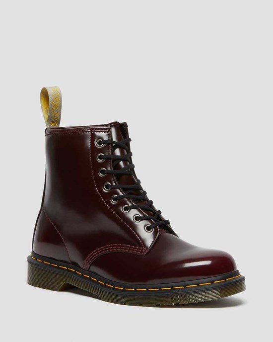 Cherry Red Oxford Rub Off Dr Martens Vegan 1460 Women's Ankle Boots | 7256-CJFOI