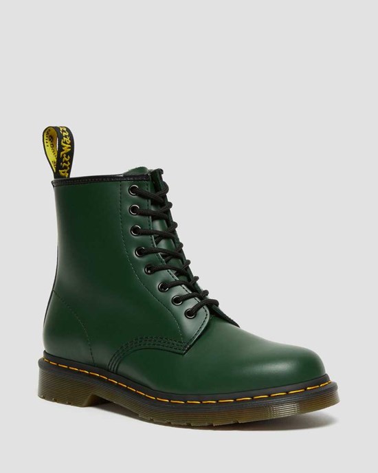 Green Smooth Leather Dr Martens 1460 Smooth Leather Women's Ankle Boots | 3815-MNOAD