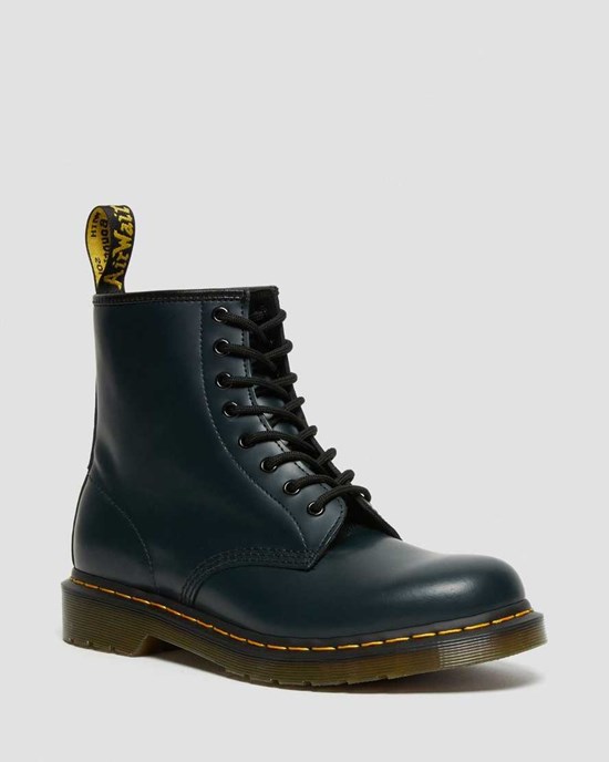 Navy Smooth Leather Dr Martens 1460 Smooth Leather Women's Lace Up Boots | 6925-CZMTR