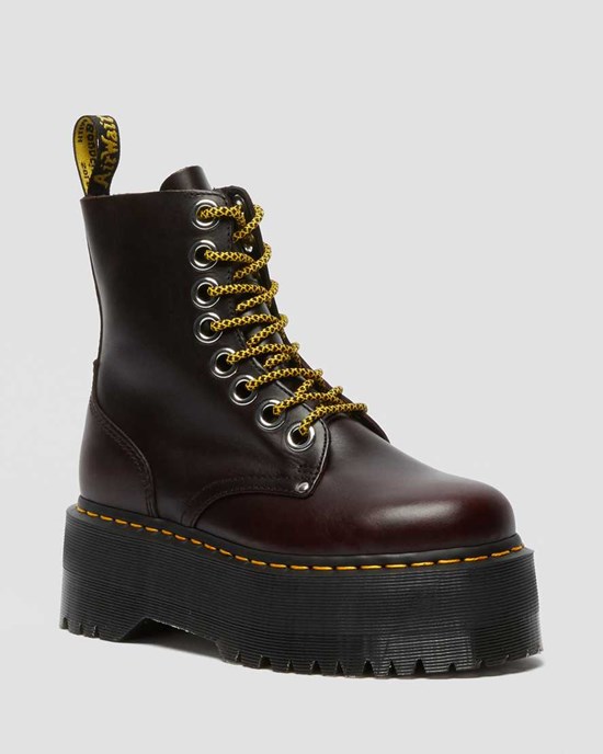 Oxblood Atlas Dr Martens Jadon Max Leather Women's Lace Up Boots | 2906-IMYRQ