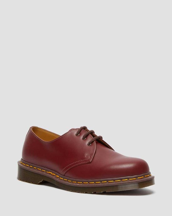 Red Quilon Dr Martens 1461 Vintage Made in England Men's Oxford Shoes | 8729-KDJPI