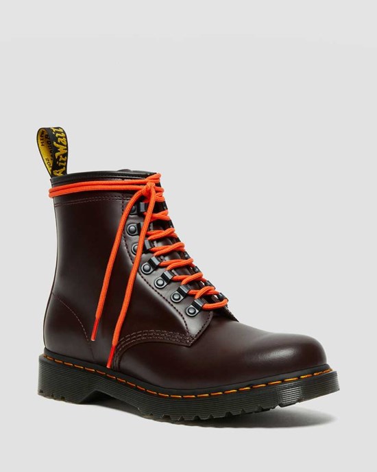 Red Smooth Leather Dr Martens 1460 Ben Smooth Leather Women's Lace Up Boots | 1059-NAYRP