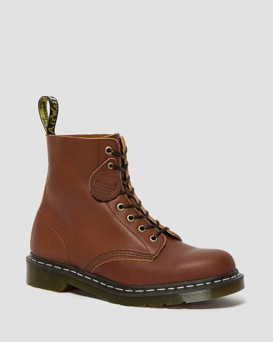 Tan Essex Veg Tan Dr Martens 1460 Veg Tan Leather Women's Ankle Boots | 2304-ZNPHO