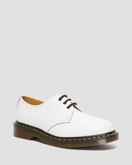 White Quilon Dr Martens 1461 Vintage Made in England Men's Oxford Shoes | 6231-LGDFX