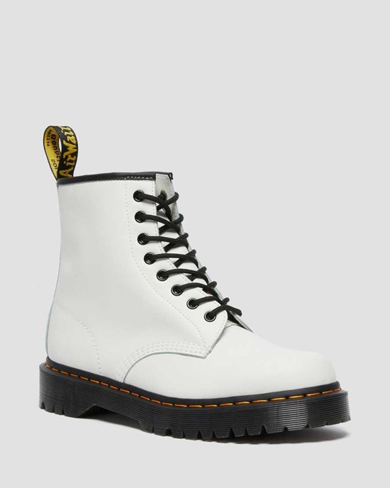 White Smooth Leather Dr Martens 1460 Bex Smooth Leather Women's Lace Up Boots | 9748-OERWY