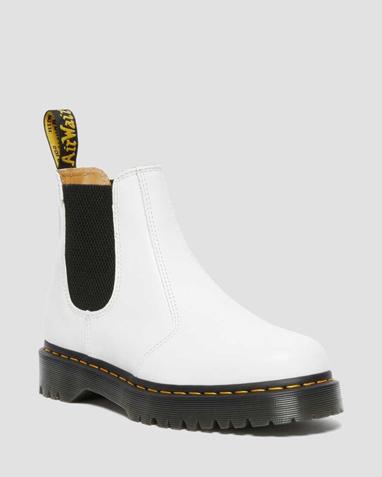 White Smooth Leather Dr Martens 2976 Bex Smooth Leather Women's Ankle Boots | 6523-FZINS