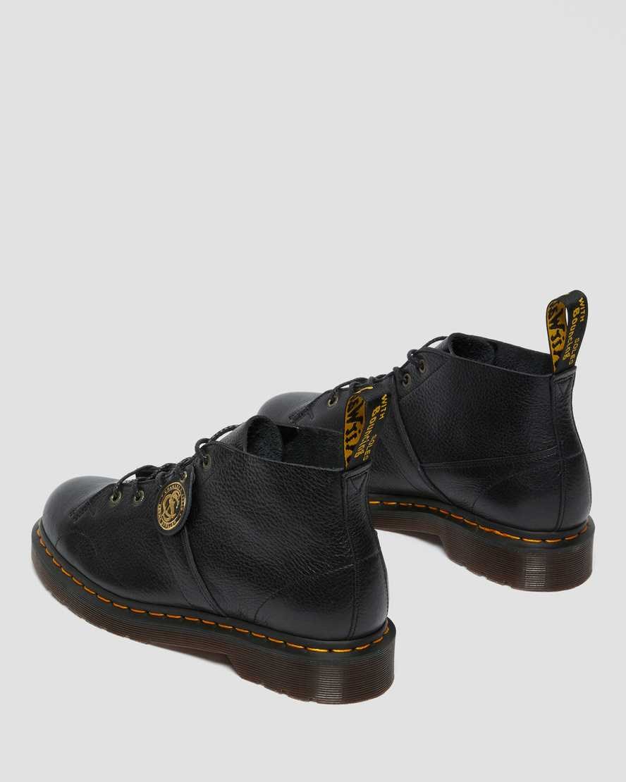 Black Buckingham Dr Martens Church Buckingham Leather Monkey Women's Ankle Boots | 4710-QMRXY