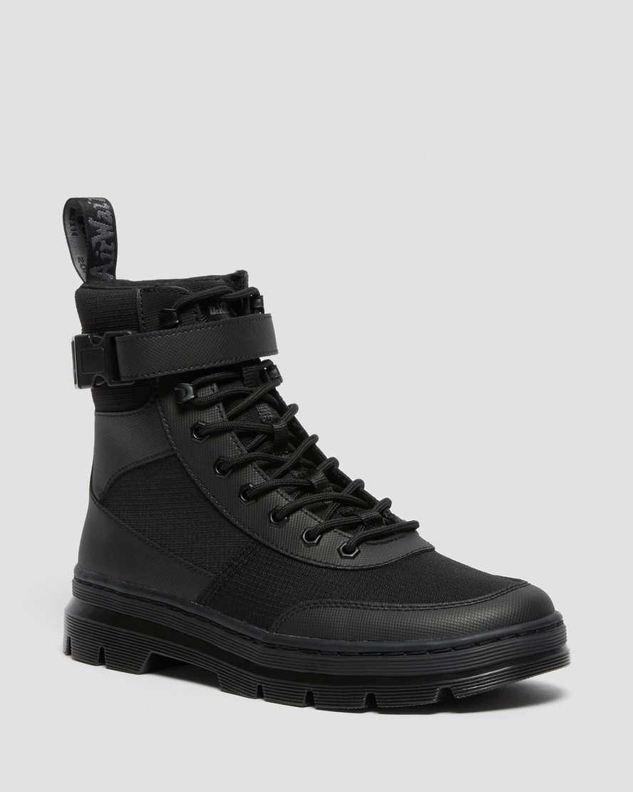 Black Element-poly Rip Stop Dr Martens Combs Tech Poly Men\'s Utility Boots | 1495-REWJT