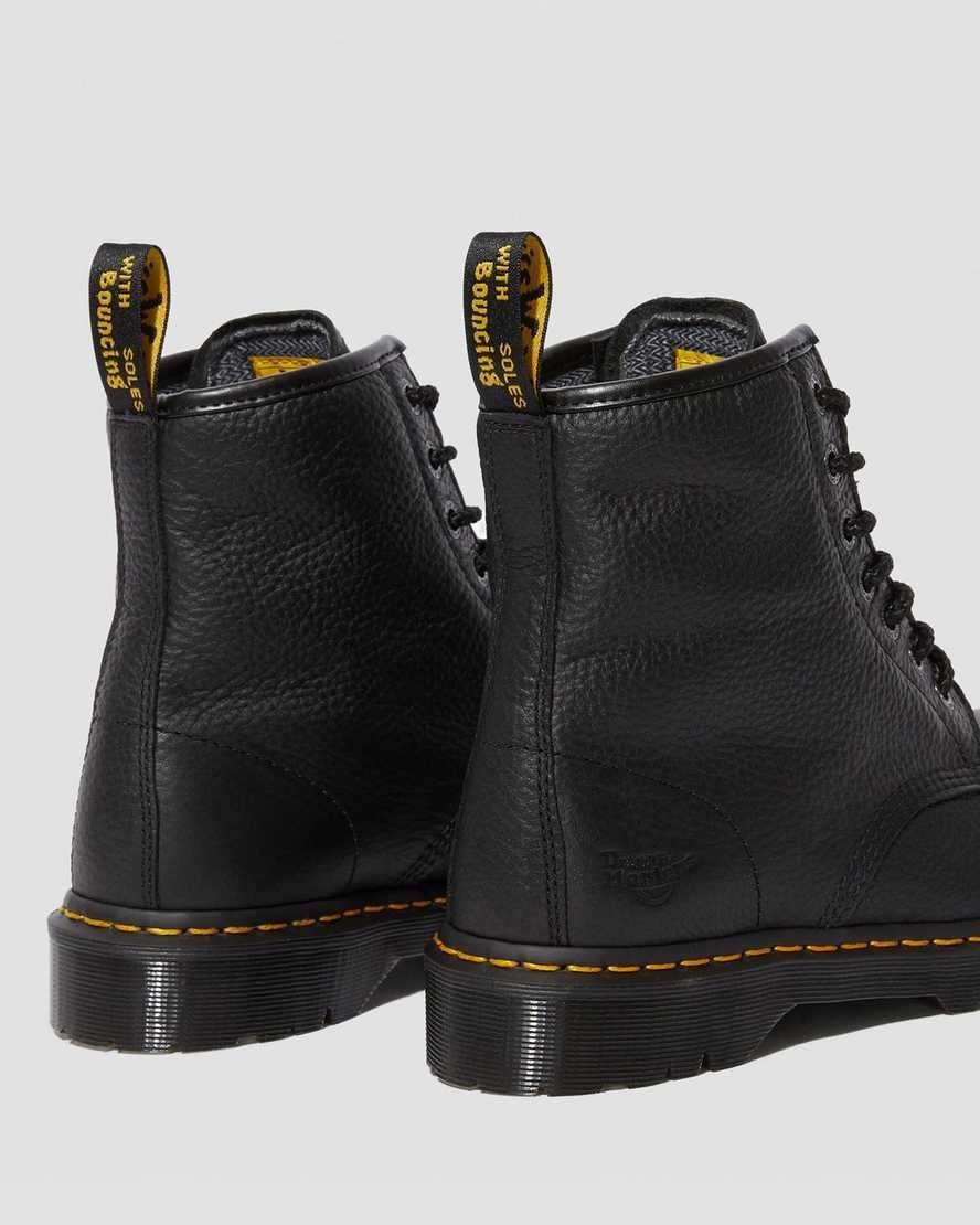 Black Industrial Bear Dr Martens Icon 7B10 Leather Steel Toe Work Women's Lace Up Boots | 3078-WSDRO