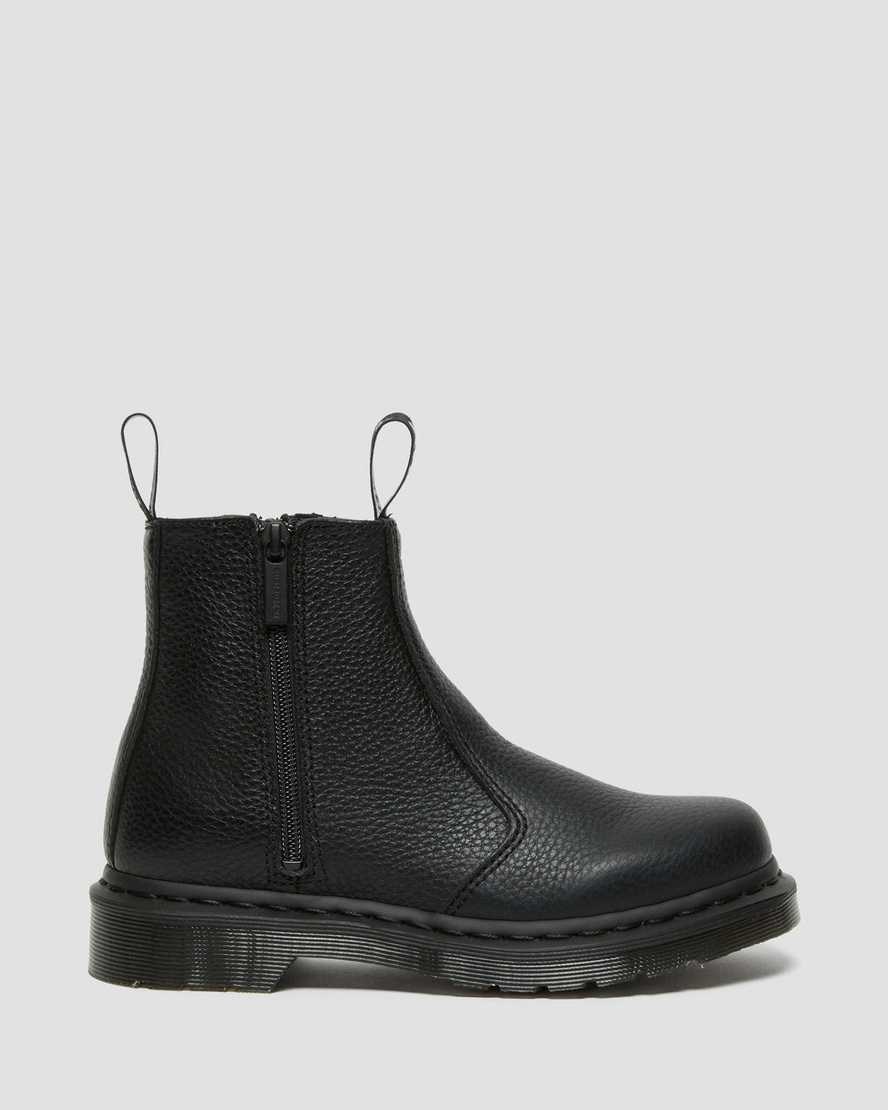 Black Milled Nappa Leather Dr Martens 2976 Leather Zipper Women's Ankle Boots | 2309-YZLEO