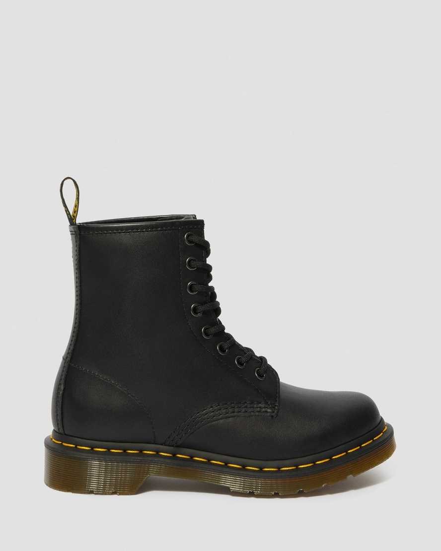 Black Nappa Dr Martens 1460 Nappa Leather Women's Lace Up Boots | 1279-OKXJS