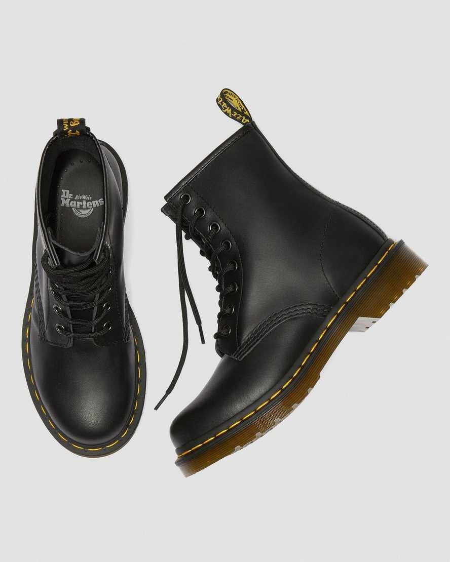 Black Nappa Dr Martens 1460 Nappa Leather Women's Lace Up Boots | 1279-OKXJS